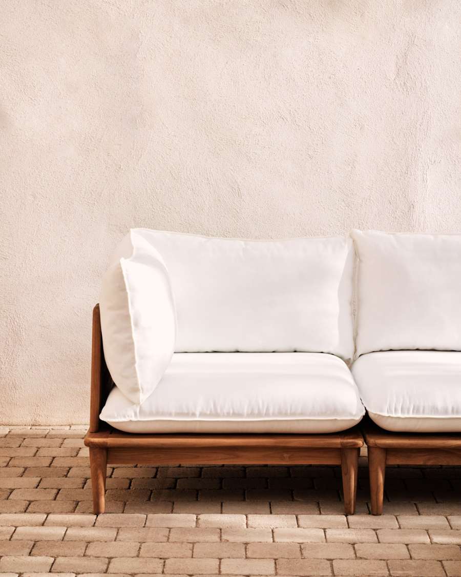 Portitxol modulares Set 2 Ecksessel, 2 Sessel und 2 Couchtische aus massivem Teakholz