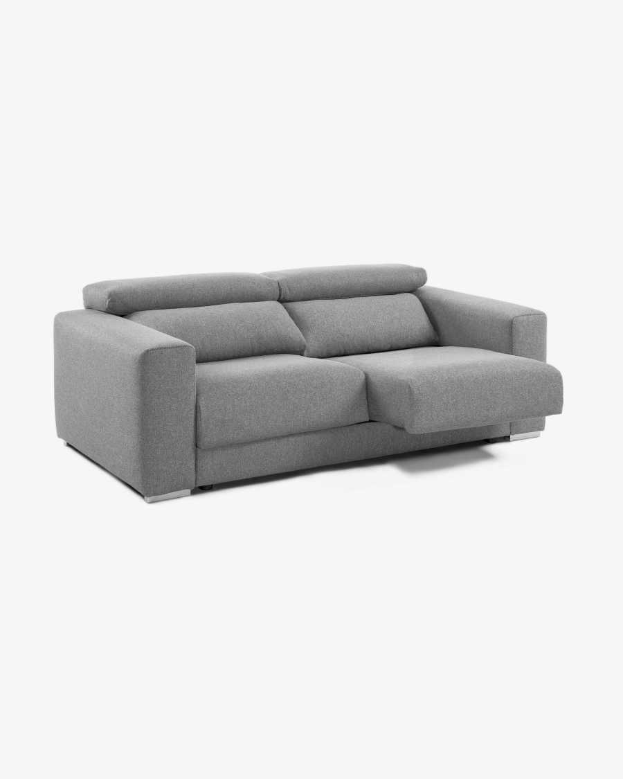 Atlanta 3 seater sofa in light grey, 210 cm