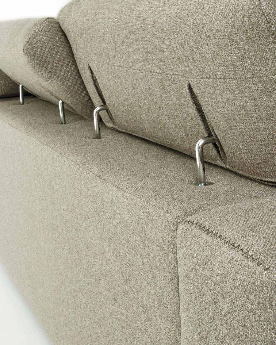 Atlanta 3 seater sofa with chaise longue in beige, 290 cm