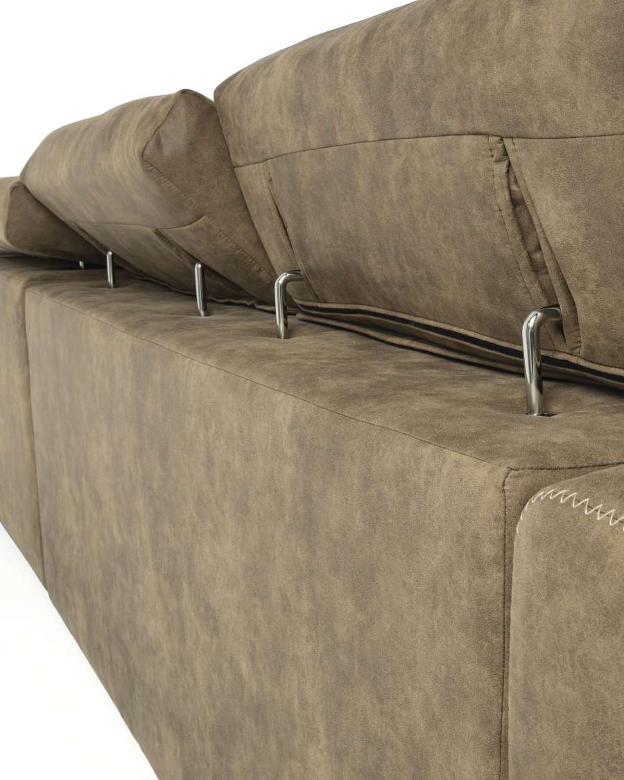 Canapé d'angle Atlanta 3 places marron-brun 290 cm