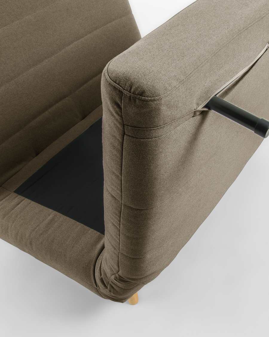 Susan sofa bed in brown, 107 x 91 (192) cm