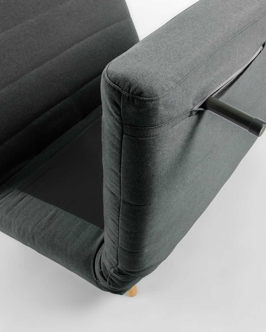 Susan sofa bed in dark grey, 107 x 91 (192) cm