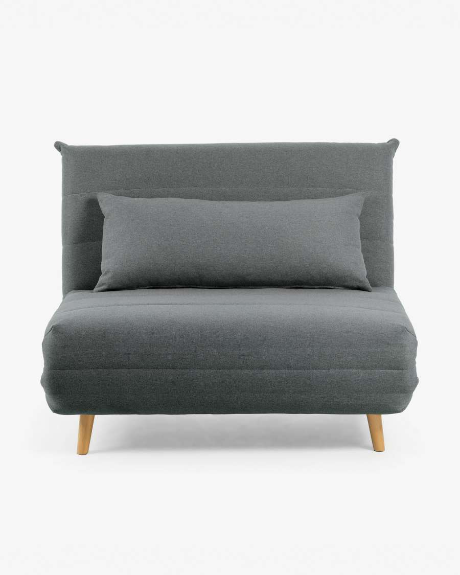 Susan sofa bed in dark grey, 107 x 91 (192) cm