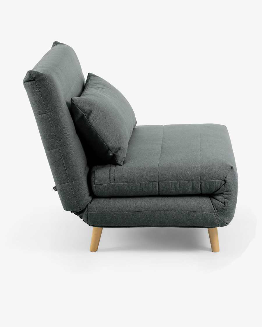 Susan sofa bed in dark grey, 107 x 91 (192) cm