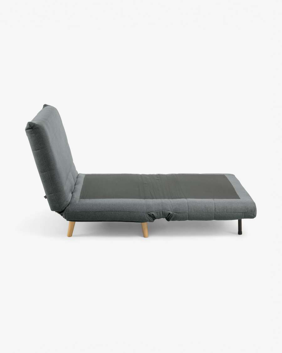 Susan sofa bed in dark grey, 107 x 91 (192) cm