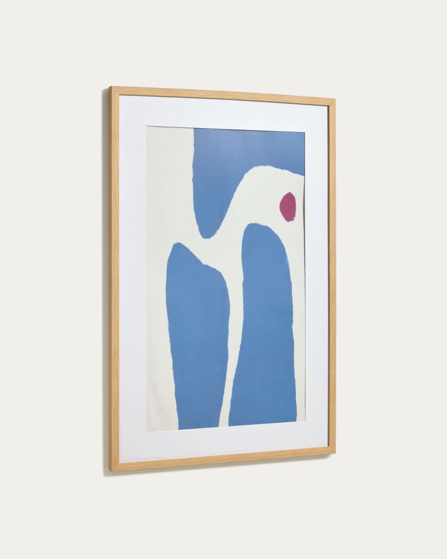 Tableau Allish avec formes bleues et blanches 60 x 90 cm