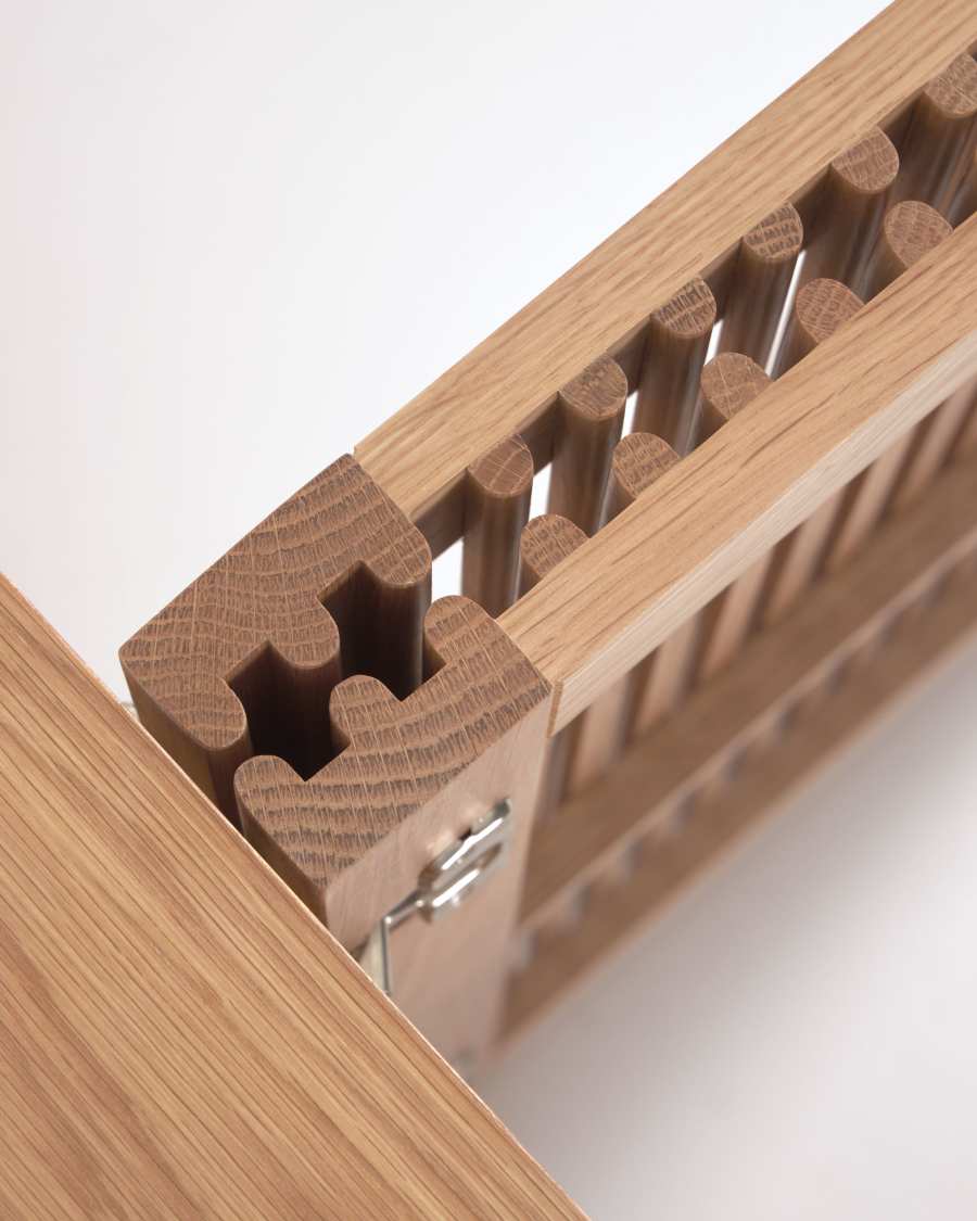 Meuble à chaussures Beyla 2 portes en bois massif et placage de frêne 98,5 cm FSC 100 %