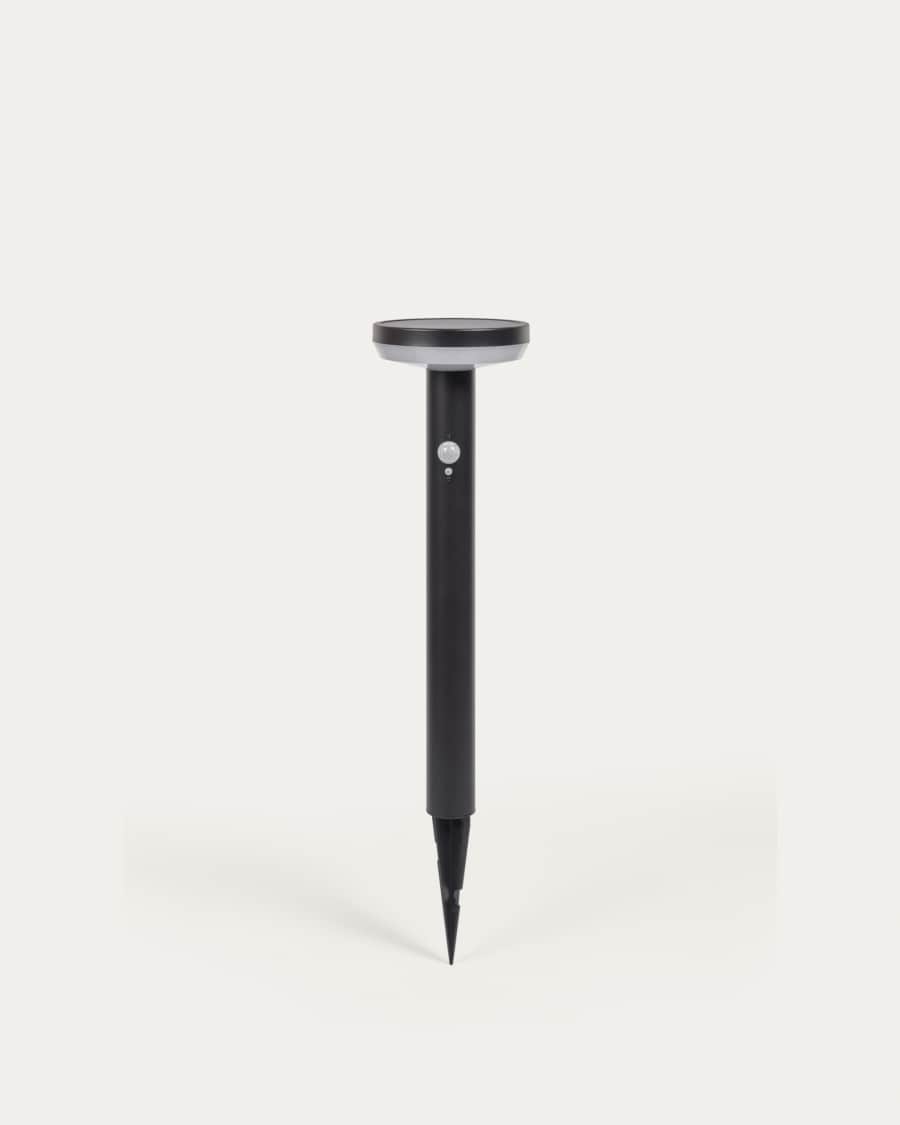 Alima solar powered beacon light in stainless steel with black finish 50 cm