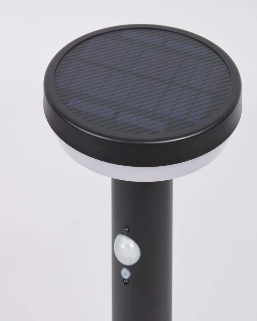 Alima solar powered beacon light in stainless steel with black finish 50 cm