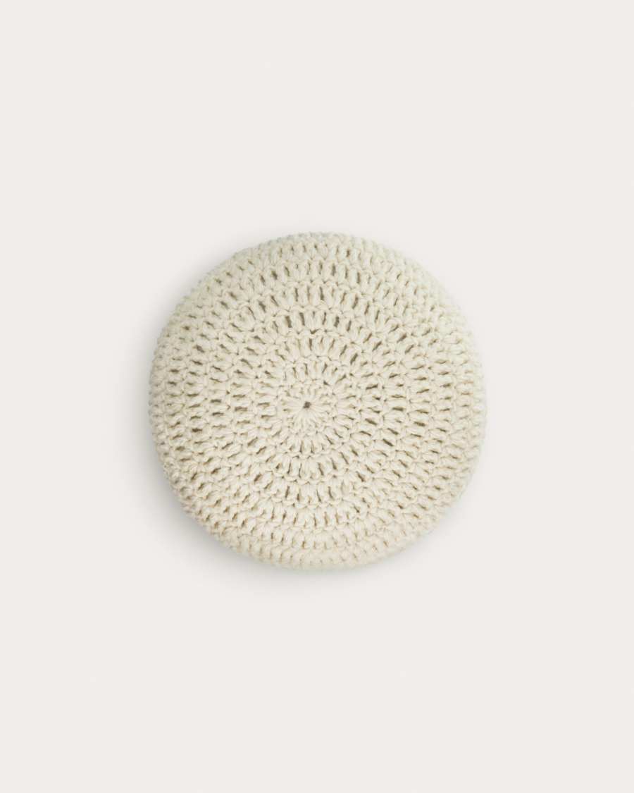 Magnolia round 100% wool cushion in white Ø 45 cm
