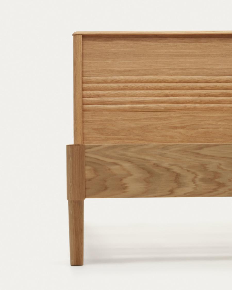 Lenon oak wood and veneer bed for 90 x 200 cm mattress, FSC MIX Credit