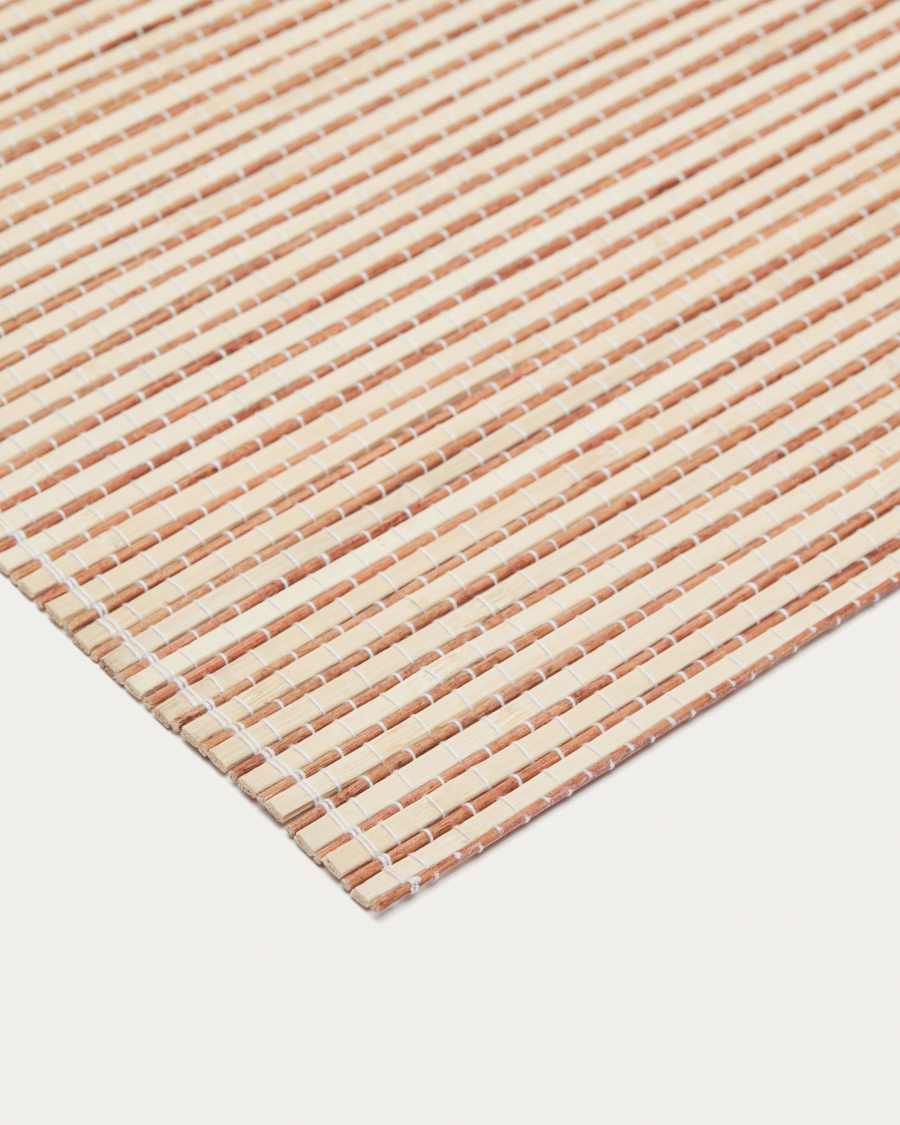 Tiziana set of 2 bamboo individual placemats with a natural brown finish