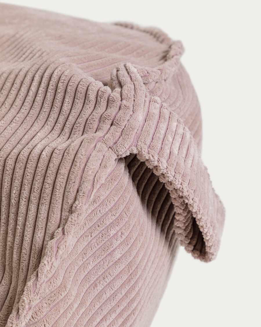 Wilma pouffe in pink wide seam corduroy, Ø 80 cm