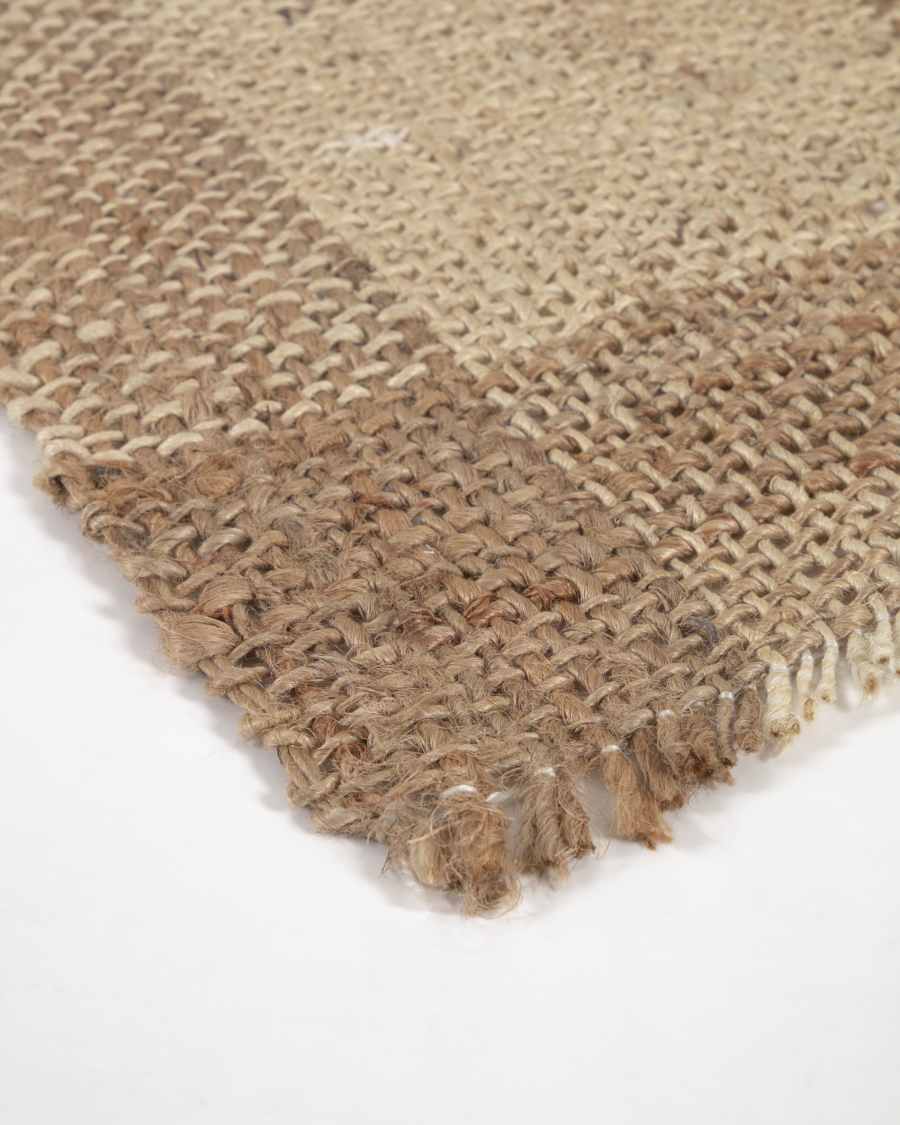 Daila jute rug with natural and beige stripes 160 x 230 cm