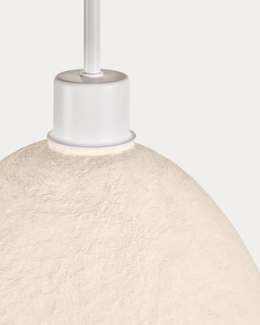 Cumbia ceiling lampshade made from white cotton maché Ø 30 cm