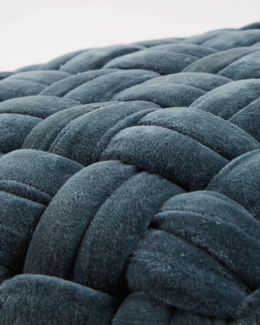 Pufe Shallow Ø 50 cm veludo cinza