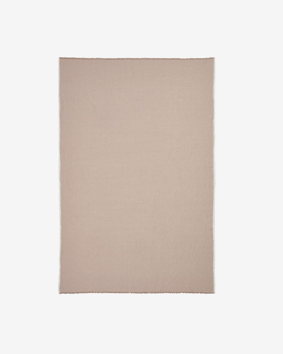 Iraide cotton and linen tablecloth in brown 170 x 250 cm