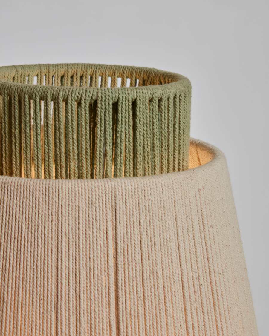 Yuvia katoenen staande lamp met beige en blauwe afwerking