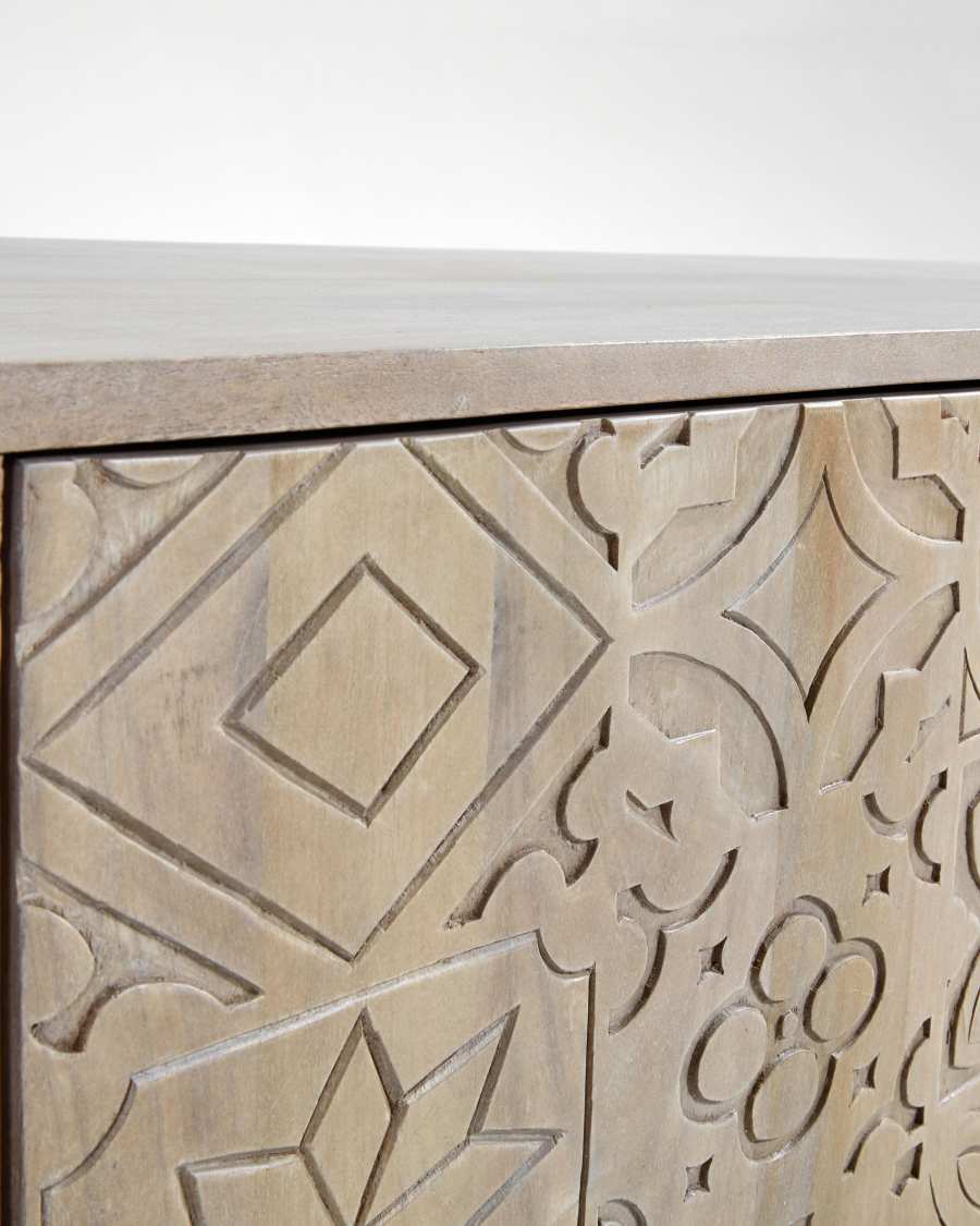 Seleb solid mango wood TV stand with 2 doors, 160 x 56 cm