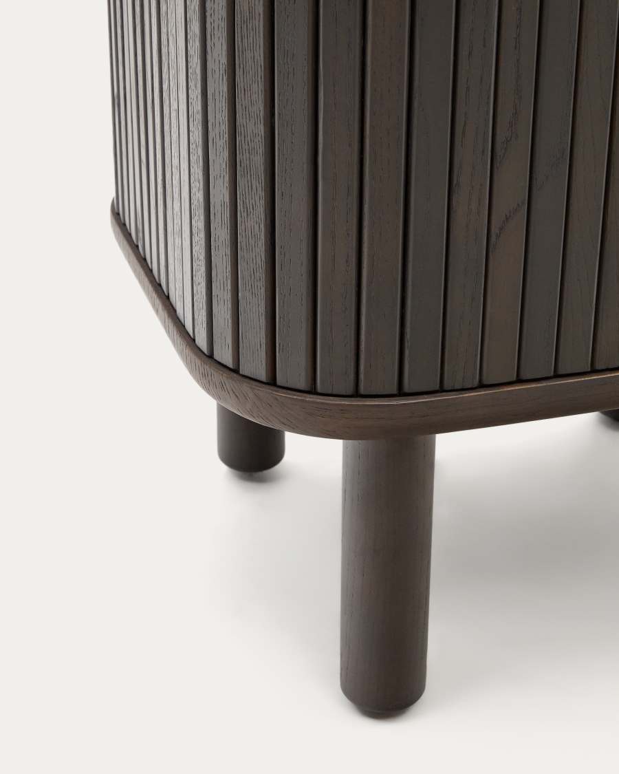 Mailen bedside table in ash veneer with a dark finish 50 x 55 cm