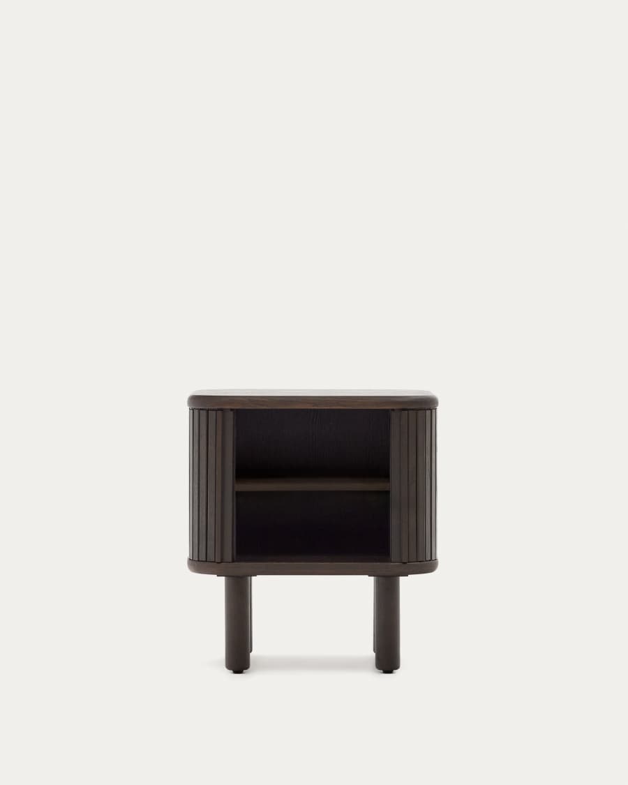 Mailen bedside table in ash veneer with a dark finish 50 x 55 cm