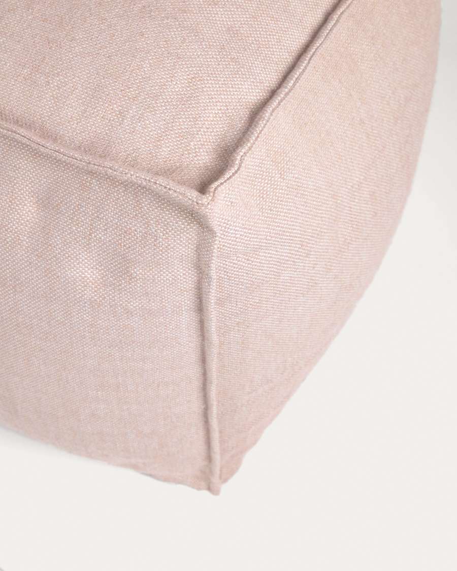 Leeith 100% PET pouffe in beige 40 x 39 cm