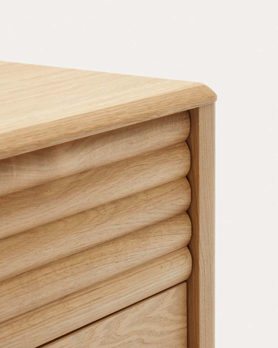 Table de chevet Lenon 2  tiroirs bois et placage chêne 50 x 55 cm FSC MIX Credit