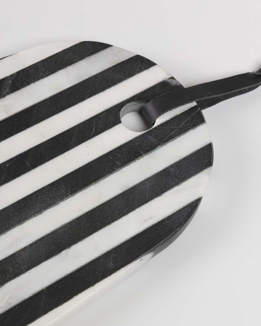 Bergman rectangular chopping board black white marble arch