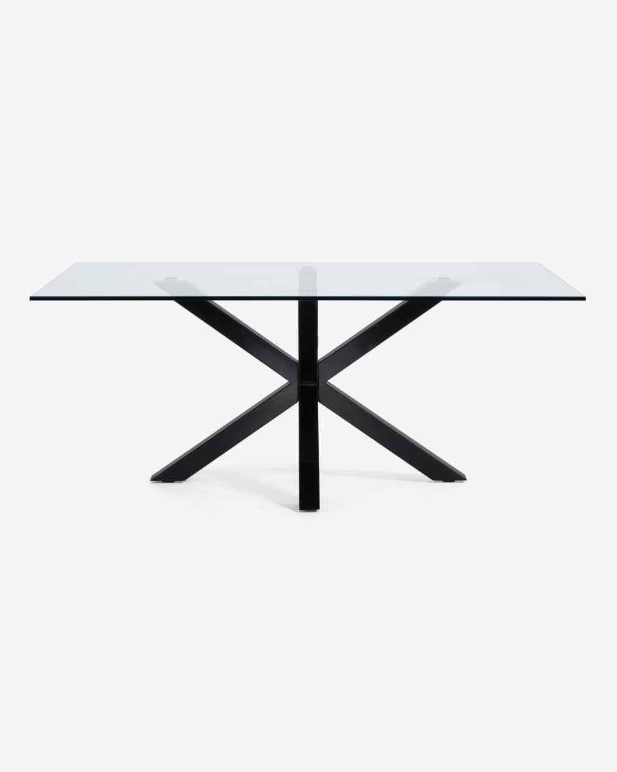 Argo table 150 x 90 cm, epoxy black and transparent glass