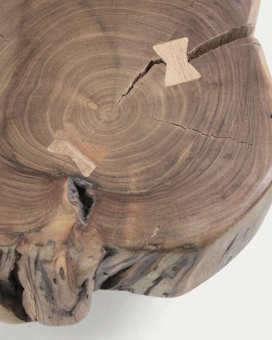 Table d'appoint Eider en acacia et pieds en acier noir Ø 49 x 47 cm