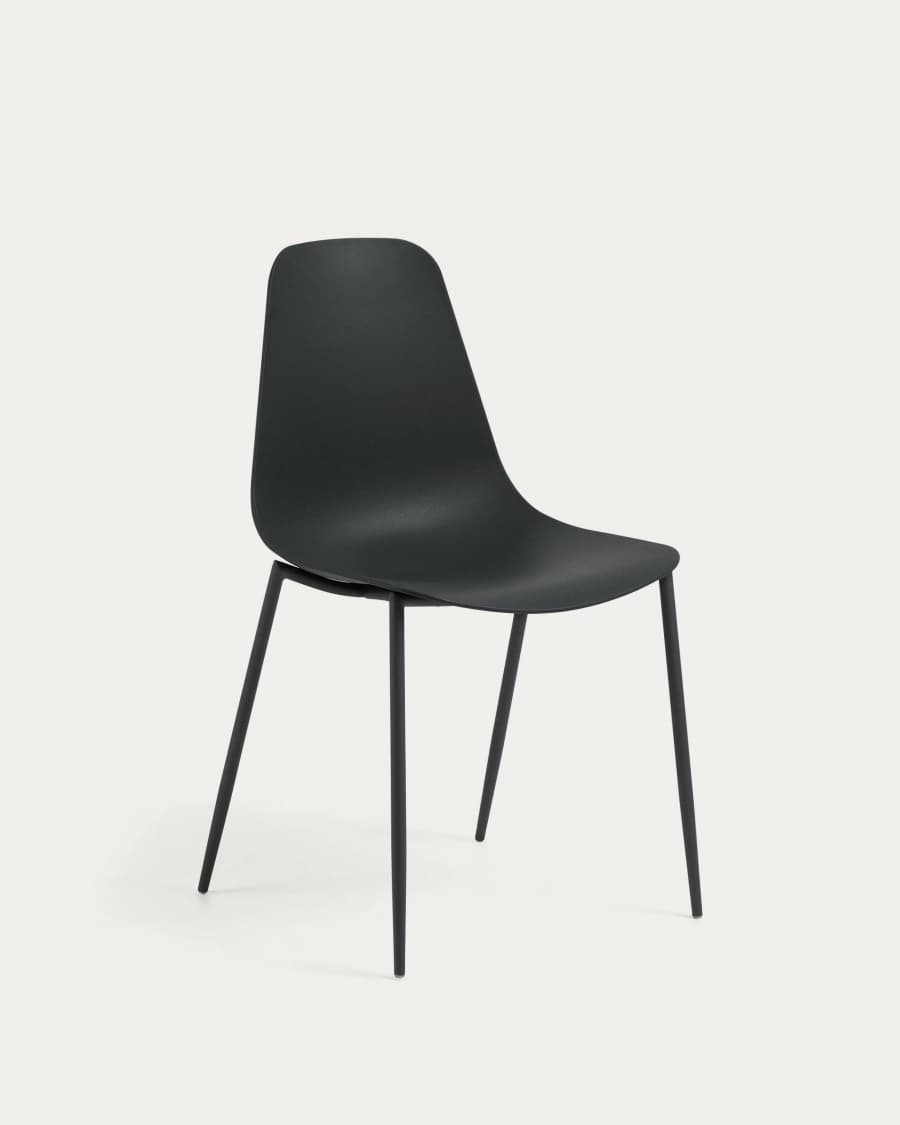 Whatts chair with steel legs in black finnish