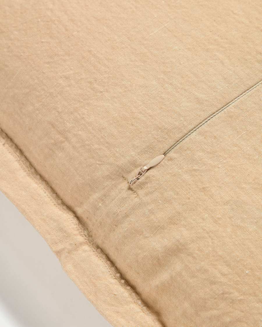 Rut cushion cover in beige linen and cotton, 45 x 45 cm