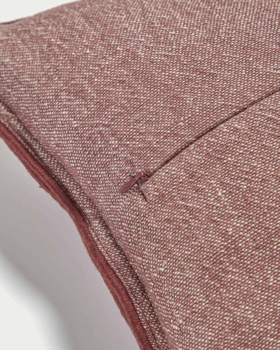 Housse de coussin Queta en lin et coton bordeaux 30 x 50 cm