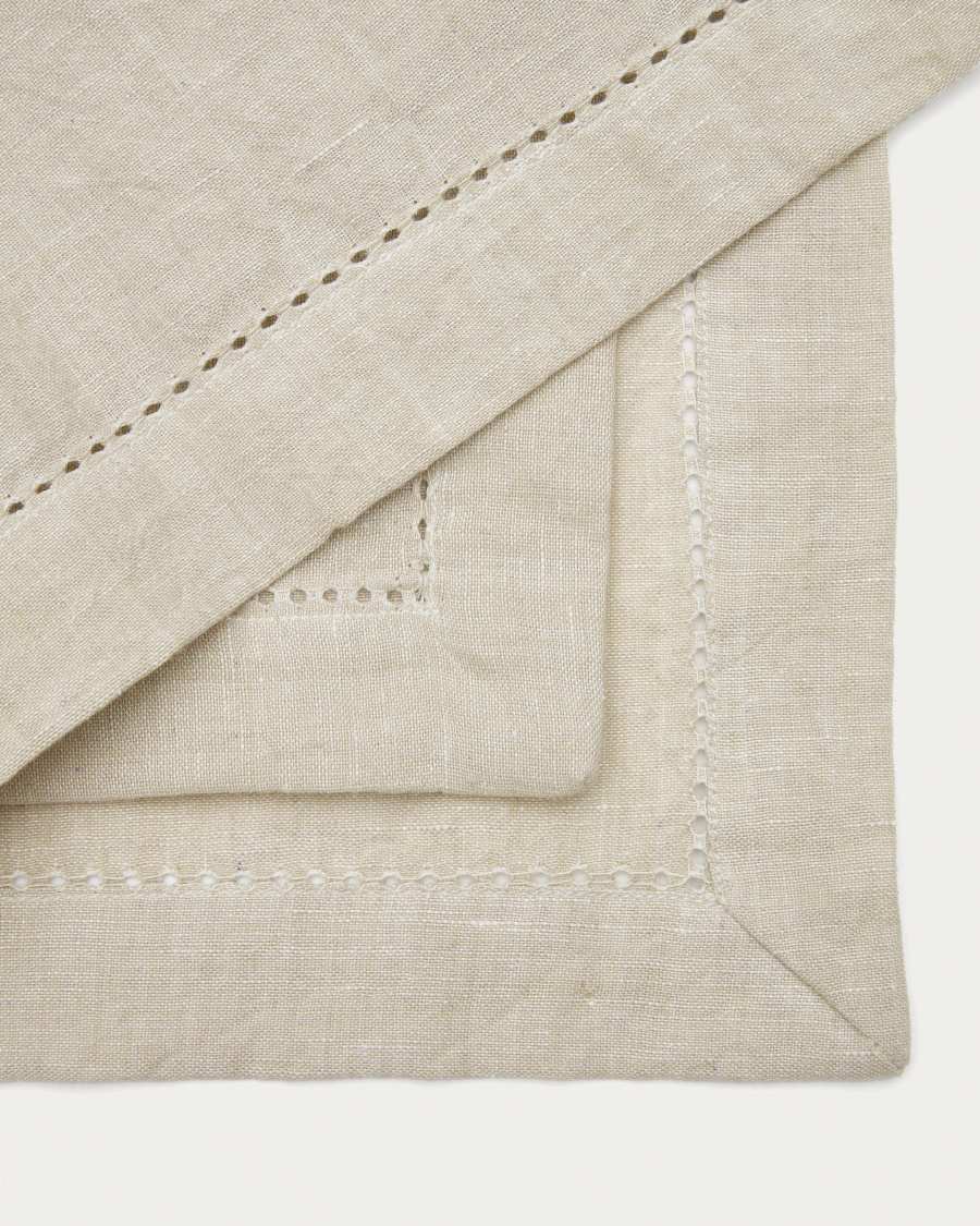 Tischdecke Marylin aus Leinen und Baumwolle beige 150 x 250 cm