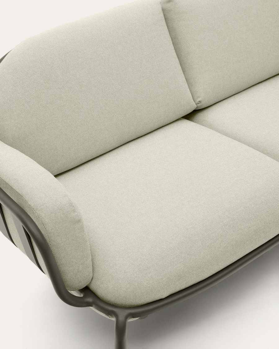 Joncols outdoor aluminium 2 seater sofa with powder coated green finish, 164cm