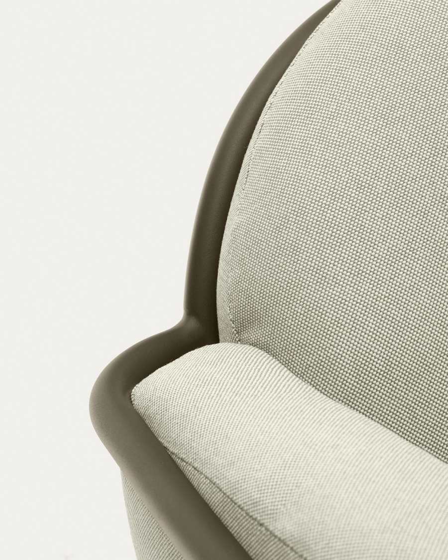 Joncols outdoor aluminium 2 seater sofa with powder coated green finish, 164cm