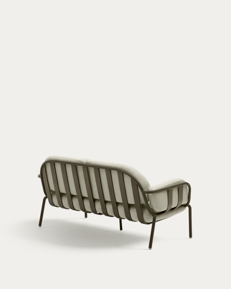 Joncols outdoor aluminium 2 seater sofa with powder coated green finish, 164cm