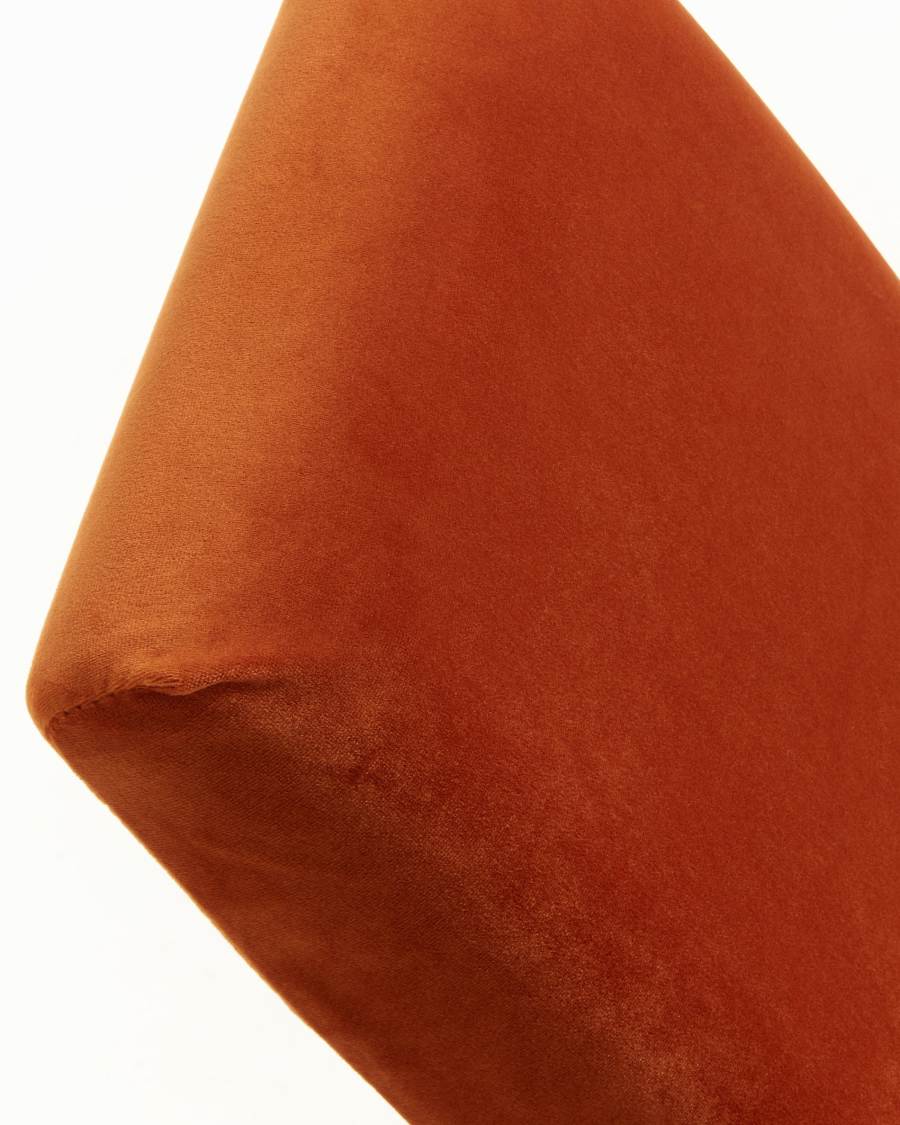 Freda Stuhl, orange Samt mit schwarzen Beinen