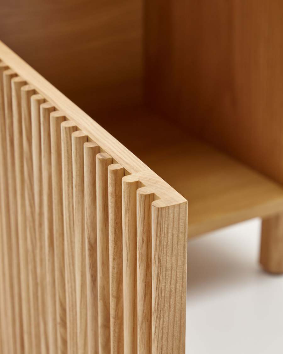 Beyla solid oak wood beside table with oak veneer, 53 x 62 cm FSC 100%