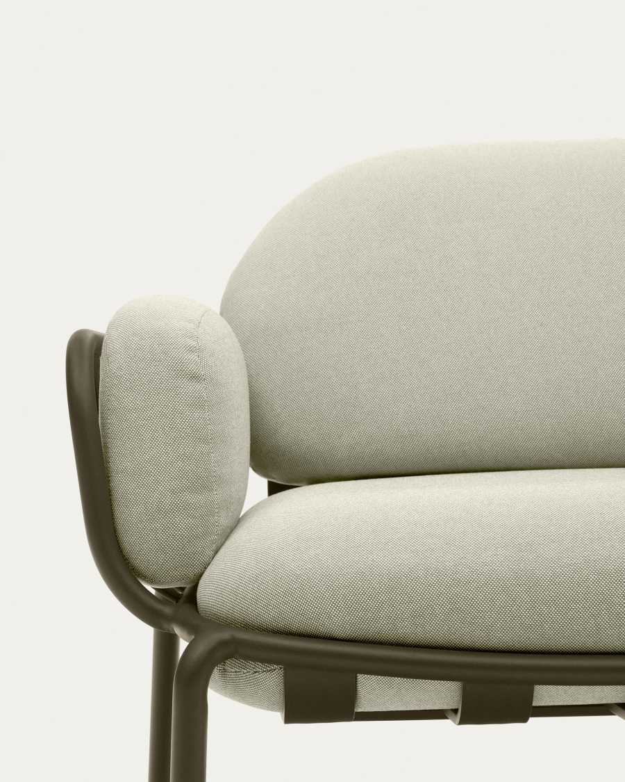 Joncols outdoor aluminium 3 seater sofa with powder coated green finish, 225 cm