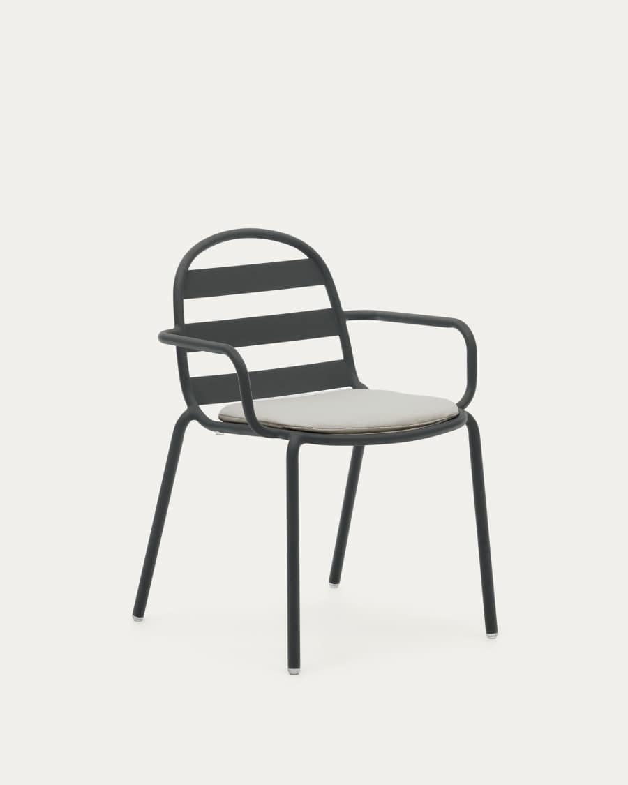 Joncols beige stoelkussen grijs 43 x 41 cm