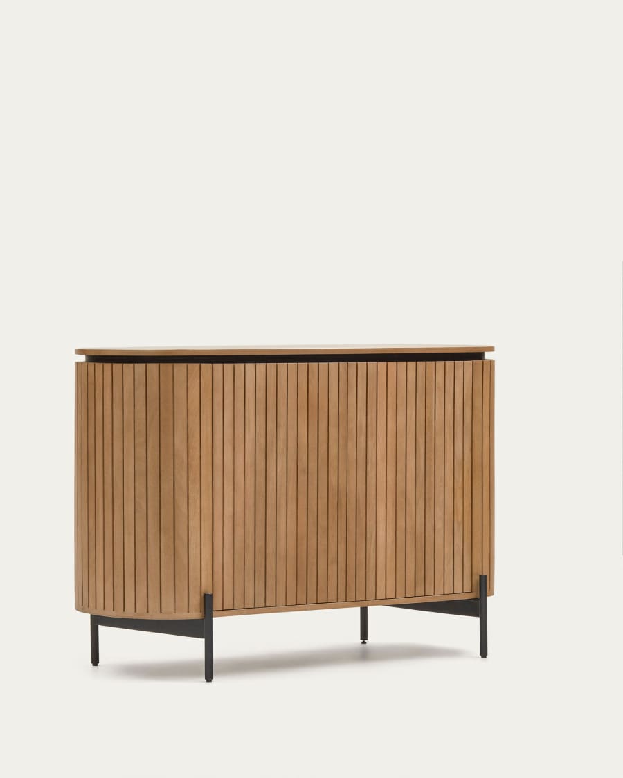 Licia sideboard with 2 doors made from solid mango wood and painted black metal 120 x 80cm