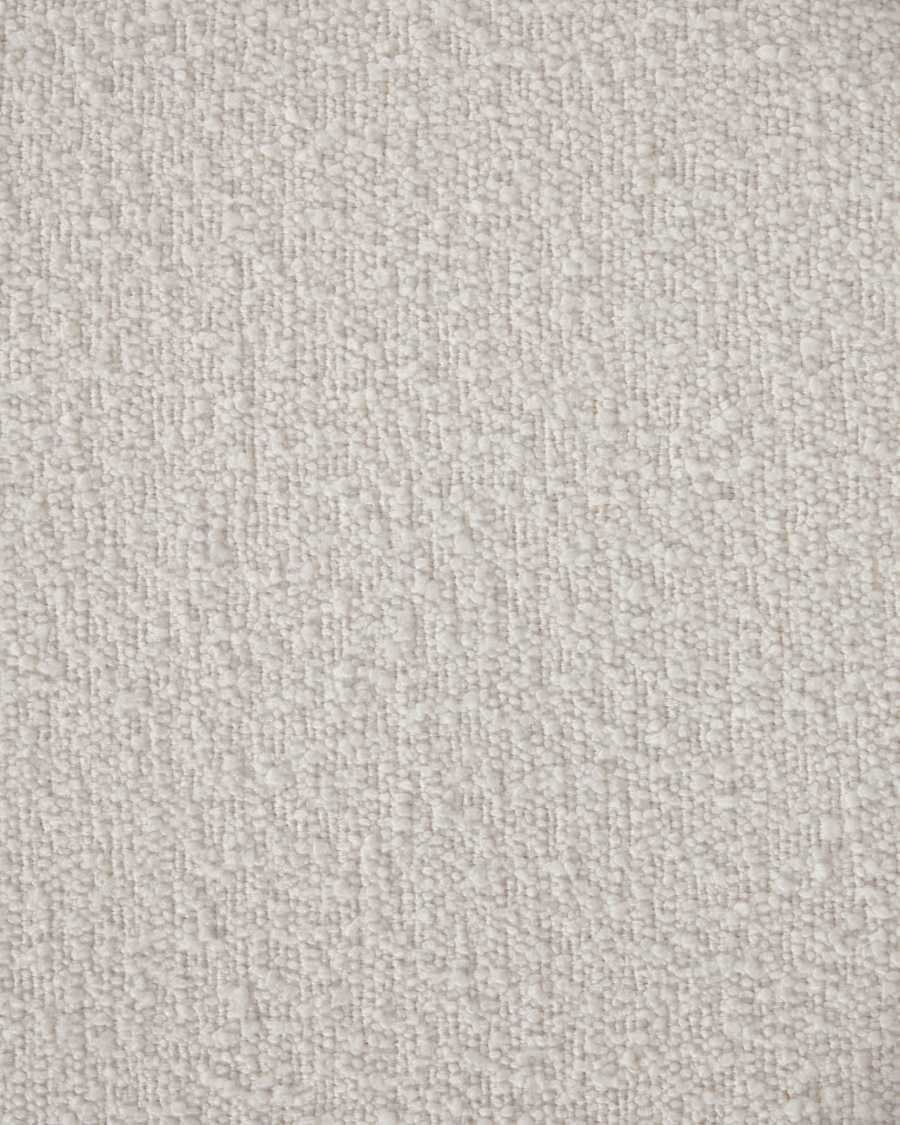 Aniela Stuhl Bouclé-Stoff weiß und Metall mit schwarzem Finish FR