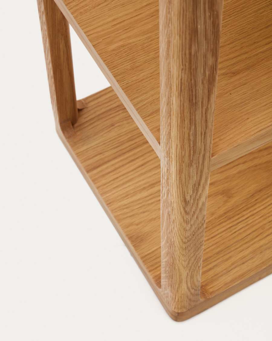 Libreria Maymai con struttura in legno massiccio di rovere 90 x 193 cm