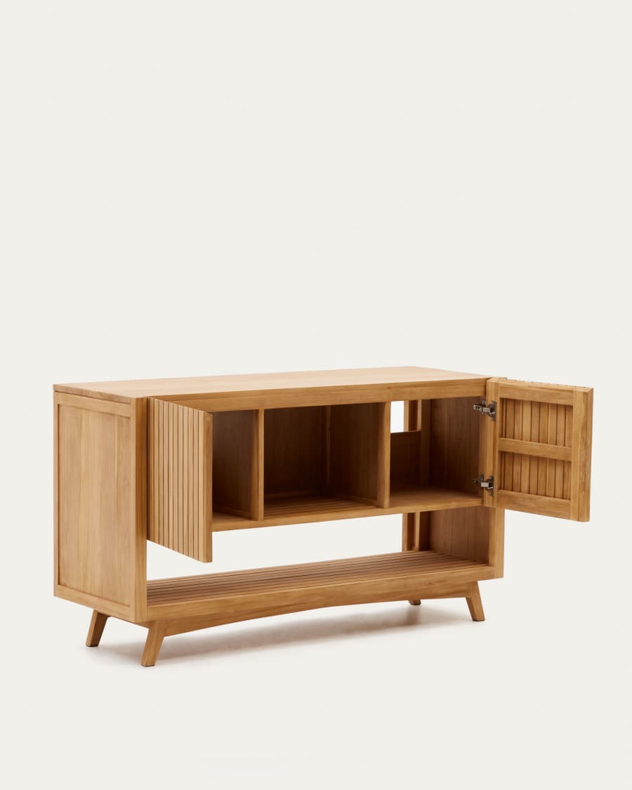 Kuveni bathroom furniture in solid teak wood with a natural finish,  140 x 50 cm