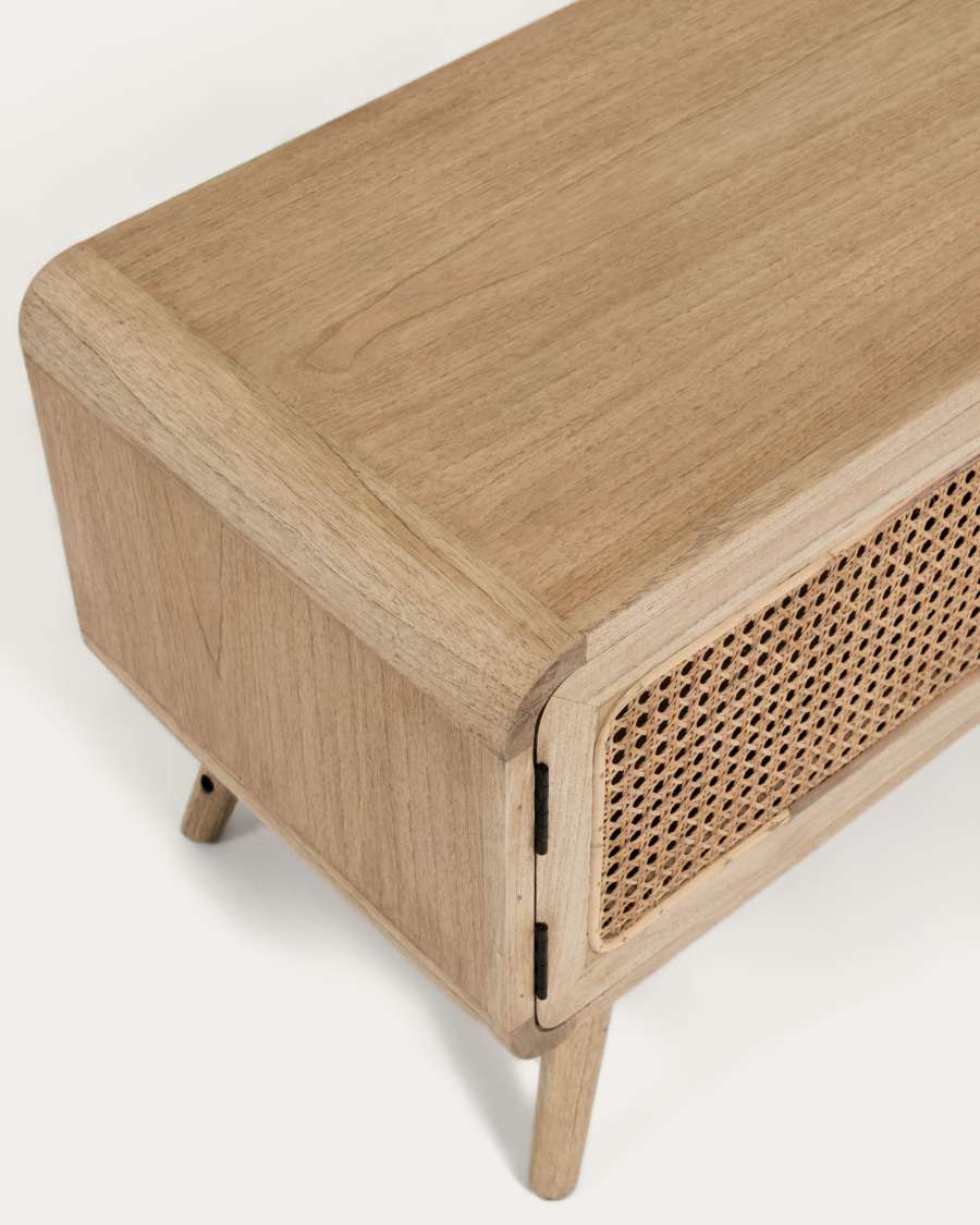 Mobile TV Nalu 2 ante in massello di mindi e rattan 150 x 50 cm