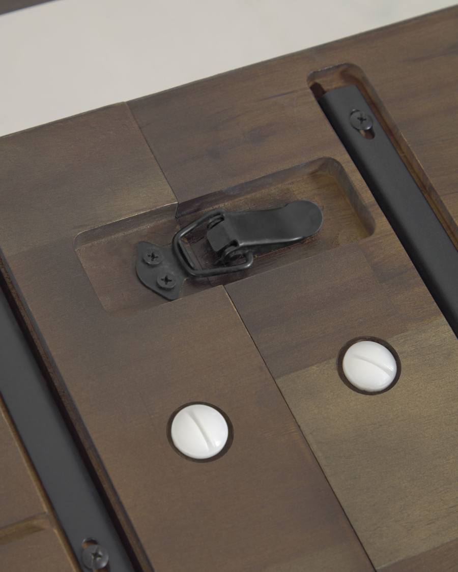 Grey Indiann extendable table in solid acacia wood 160 (220) x 75 cm