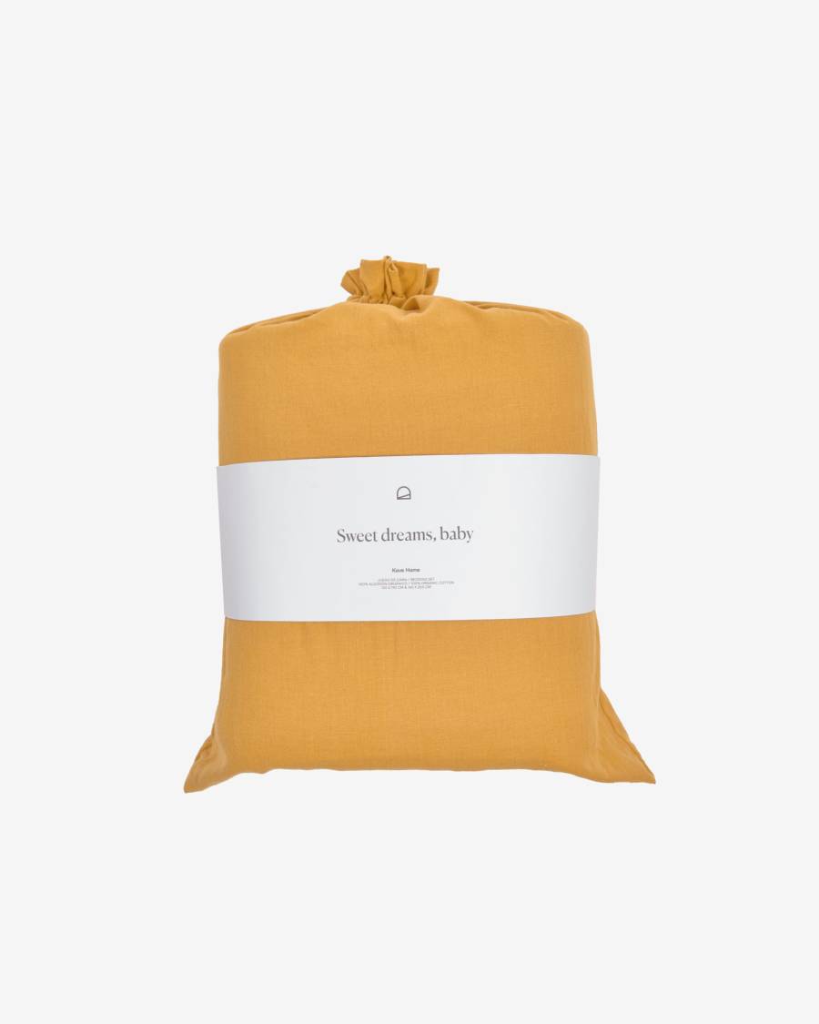 Ibelis mustard yellow bedding set 150 x 190 cm organic cotton (GOTS)