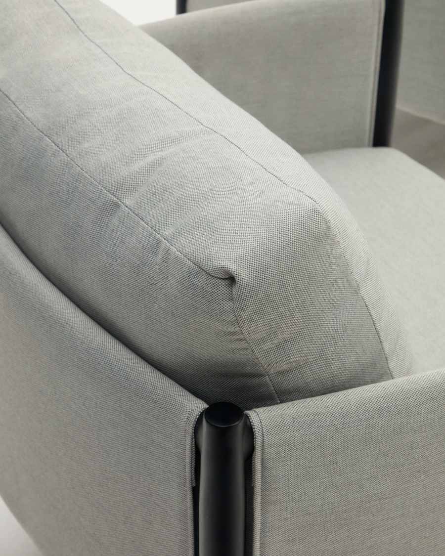 Satuna set of 2 armchairs, 2 seater sofa, and metal coffee table with a glazed finish