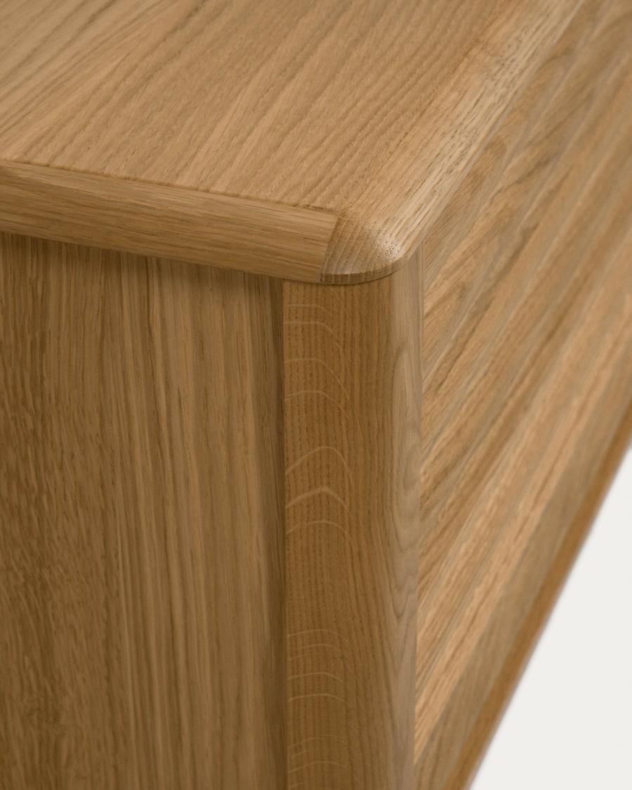 Lenon 2 door solid wood and oak veneer TV stand, 200 x 57 cm, FSC MIX Credit